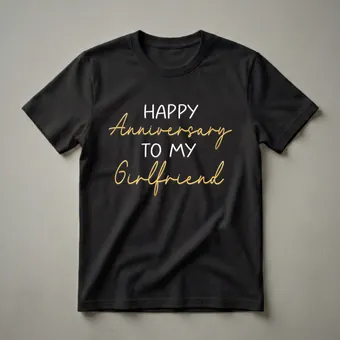 Happy Anniversary To My Girlfriend Statement T-Shirt