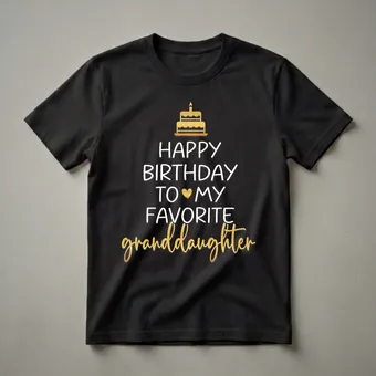 Happy Birthday To My Favorite Granddaughter Graphic T-Shirt