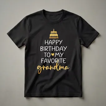 Happy Birthday To My Favorite Grandma Graphic T-Shirt