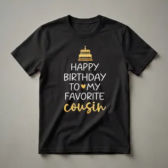 Happy Birthday To My Favorite Cousin Graphic T-Shirt
