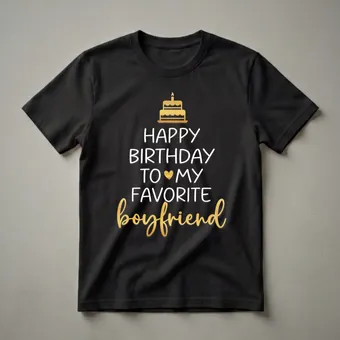 Happy Birthday To My Favorite Boyfriend Graphic T-Shirt