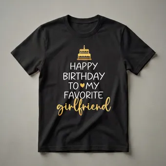 Happy Birthday To My Favorite Girlfriend Graphic T-Shirt