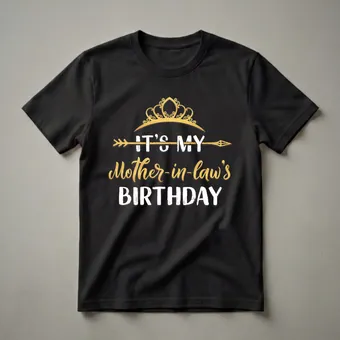 Mother-In-Law's Birthday Queen Crown Graphic T-Shirt