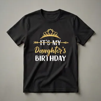 It's My Daughter's Birthday Queen Crown Graphic T-Shirt