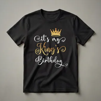It's My King's Birthday Matching Crown Graphic T-Shirt