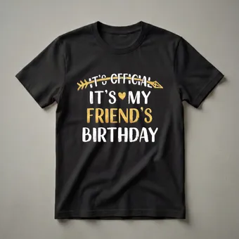 It's Official It's My Friend's Birthday Graphic T-Shirt
