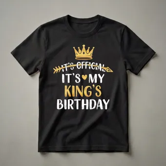 It's Official It's My King's Birthday Graphic T-Shirt for Him