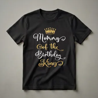 Mommy Of The Birthday King Crown Graphic T-Shirt for Moms