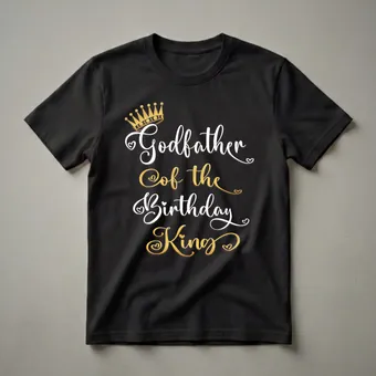 Godfather Of The Birthday King Crown Graphic T-Shirt