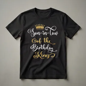 Son-In-Law of the Birthday King Crown Graphic T-Shirt