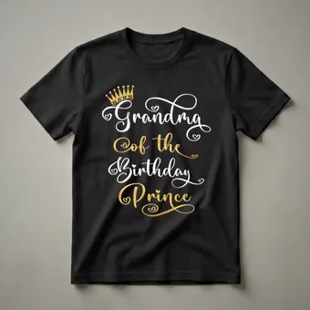 Grandma Of The Birthday Prince Graphic T-Shirt for Celebrations