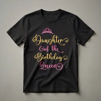 Daughter of the Birthday Queen Graphic Crown T-Shirt