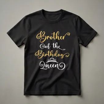 Brother of the Birthday Queen Graphic T-Shirt for Parties