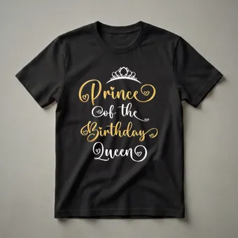 Prince of the Birthday Queen Matching Family Birthday T-Shirt