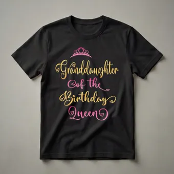 Granddaughter of the Birthday Queen Graphic Crown T-Shirt