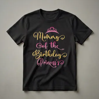Mommy Of The Birthday Princess Graphic T-Shirt for Moms