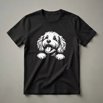 Cute Peeking Cockapoo Dog Graphic T-Shirt for Dog Lovers