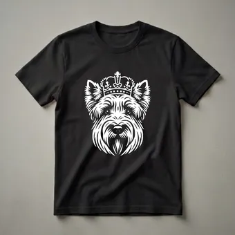 Scottish Terrier Dog Wearing Crown Graphic T-Shirt for Dog Lovers