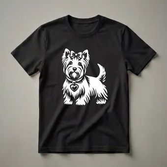 Scottish Terrier Mom Dog Heart Graphic T-Shirt for Dog Lovers