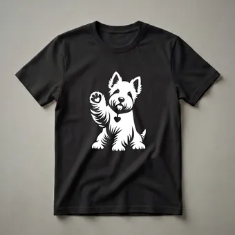 Scottish Terrier Dog Paw Heart Graphic T-Shirt for Dog Lovers