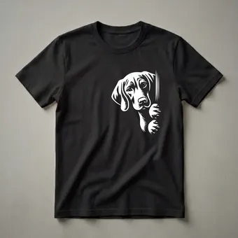 Vizsla Dog Peeking Graphic T-Shirt for Dog Lovers
