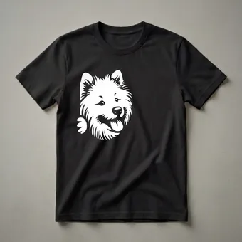 Cute Samoyed Peeking Dog Graphic T-Shirt for Dog Lovers
