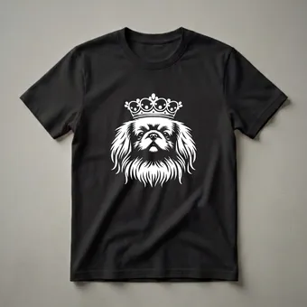 Pekingese Dog Regal Crown Graphic T-Shirt for Dog Lovers