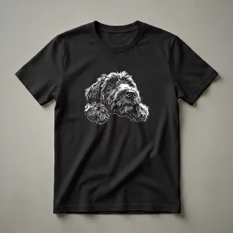 Cute Peeking Goldendoodle Dog Graphic T-Shirt for Dog Lovers