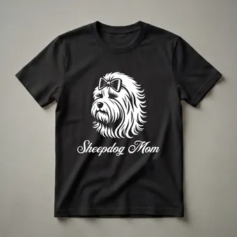 Cute Old English Sheepdog Mom Graphic T-Shirt for Dog Lovers