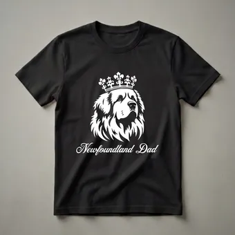 Newfoundland Dad Crown Graphic T-Shirt for Dog Lovers