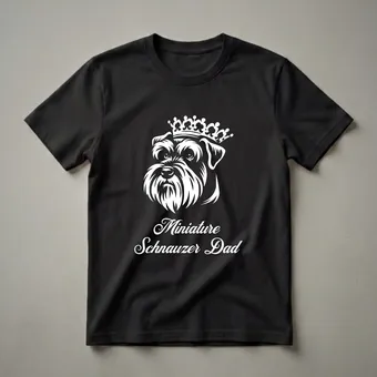 Miniature Schnauzer Dad Crown Graphic T-Shirt for Dog Lovers