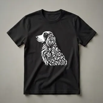 Floral English Setter Dog Graphic T-Shirt for Dog Lovers