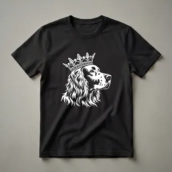 English Setter Dog Wearing a Regal Crown Graphic T-Shirt