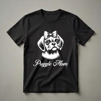 Cute Puggle Mom Dog Graphic T-Shirt for Dog Lovers