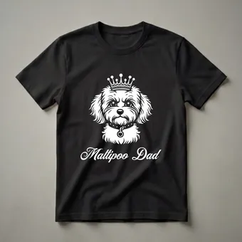 Maltipoo Dad Crown Graphic T-Shirt for Dog Lovers