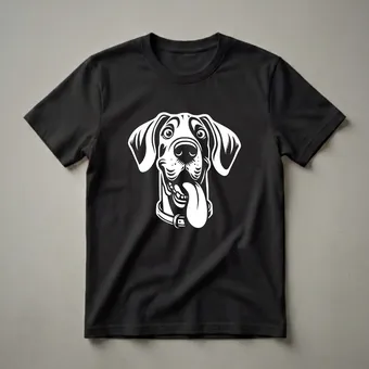 Funny Great Dane Peeking Dog Face Graphic T-Shirt for Dog Lovers