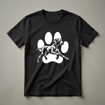 Great Dane Running Dog Paw Graphic T-Shirt for Endurance Athletes
