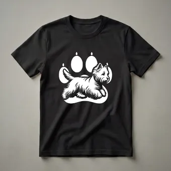 West Highland White Terrier Dog Paw Graphic T-Shirt for Westie Lovers