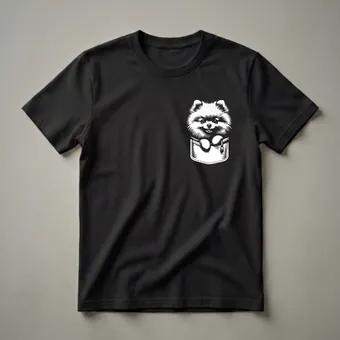 Cute Peering Pomeranian Dog Graphic T-Shirt for Dog Lovers