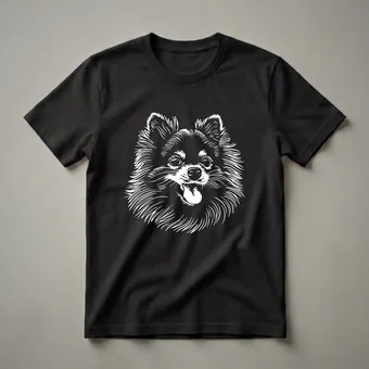 Cute Pomeranian Dog Face Graphic T-Shirt for Dog Lovers
