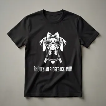 Rhodesian Ridgeback Mom Heart Graphic T-Shirt for Dog Lovers