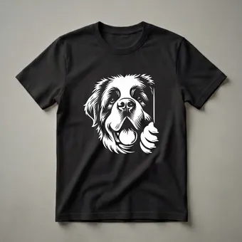 Saint Bernard Peeking Dog Graphic T-Shirt for Devoted Dog Lovers