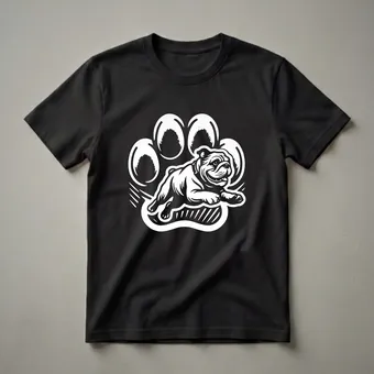English Bulldog Running Graphic T-Shirt for Dog Lovers