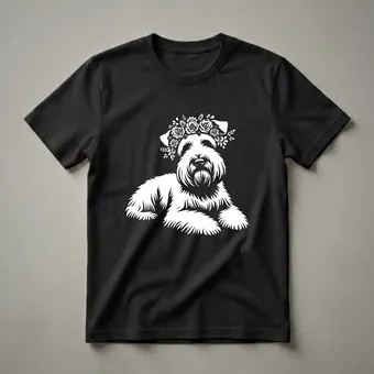 Floral Soft Coated Wheaten Terrier Dog Graphic T-Shirt for Dog Lovers