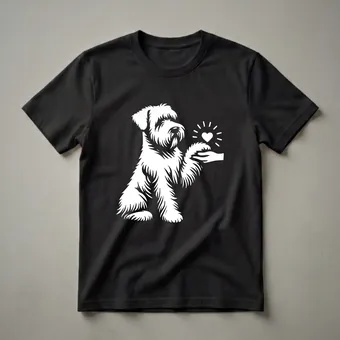 Soft Coated Wheaten Terrier Dog Love Heart Graphic T-Shirt for Owners