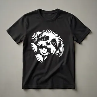 Funny Shih Tzu Peeking Dog Graphic T-Shirt for Shih Tzu Lovers