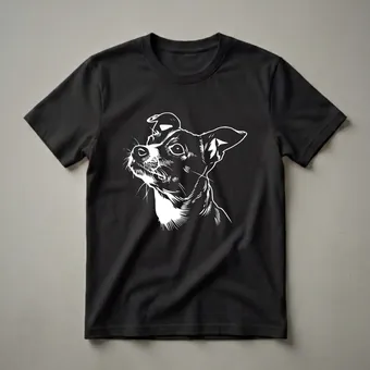 Rat Terrier Face Graphic T-Shirt for Dog Lovers