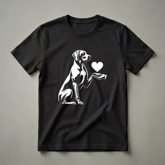 Weimaraner Dog Love Heart Graphic T-Shirt for Dog Moms