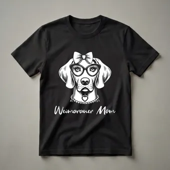 Weimaraner Mom Dog Heart Graphic T-Shirt for Dog Lovers