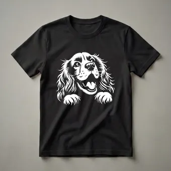 English Cocker Spaniel Peeking Dog Graphic T-Shirt for Dog Lovers